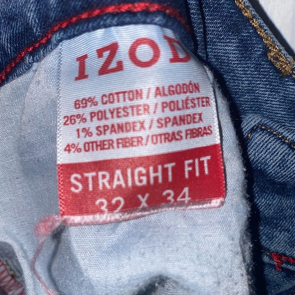 IZOD Mens Comfort Stretch Straight 32 x 34 Jeans - Picture 4 of 5